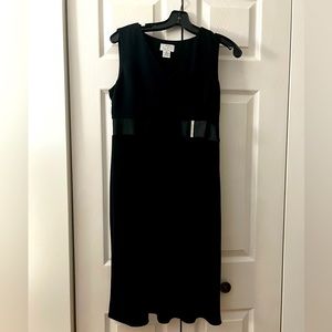 Ann Taylor Loft little black dress with satin waist band in size 4P